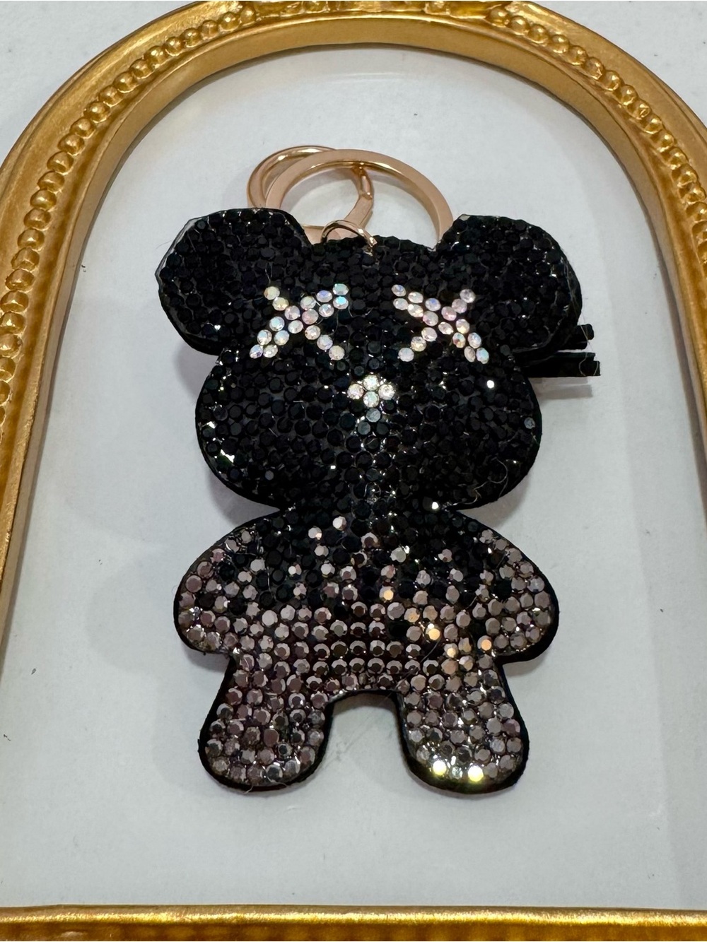 New Black Teddy  Bear X Eyes Keychain Charm